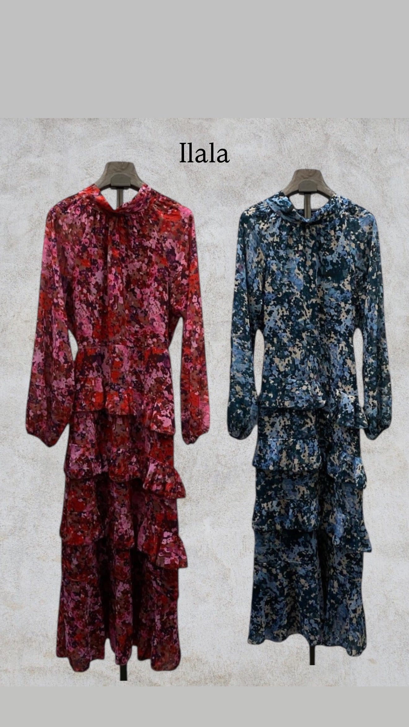 Vestido floral com folhos