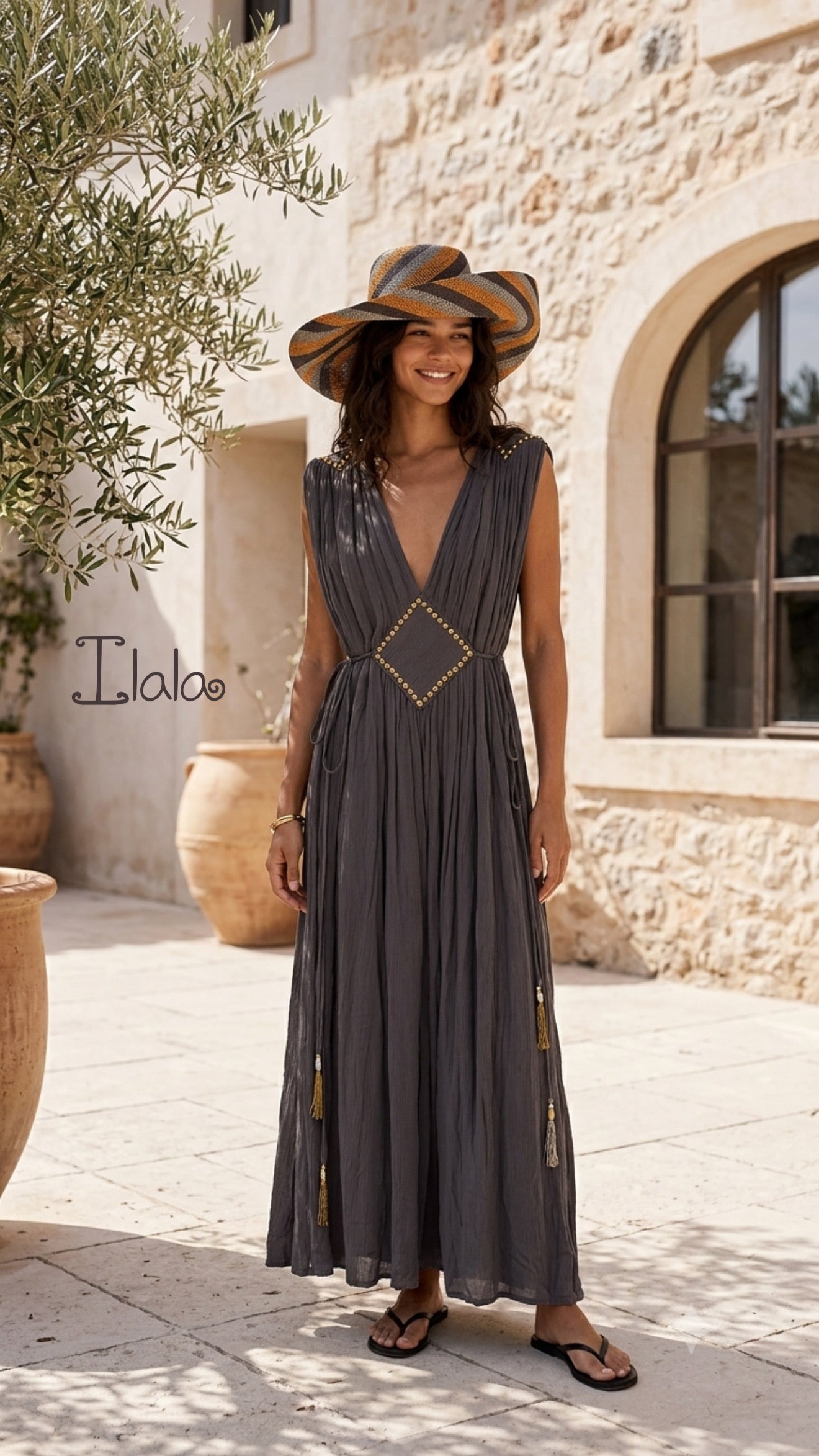 Vestido Tachas Rombo