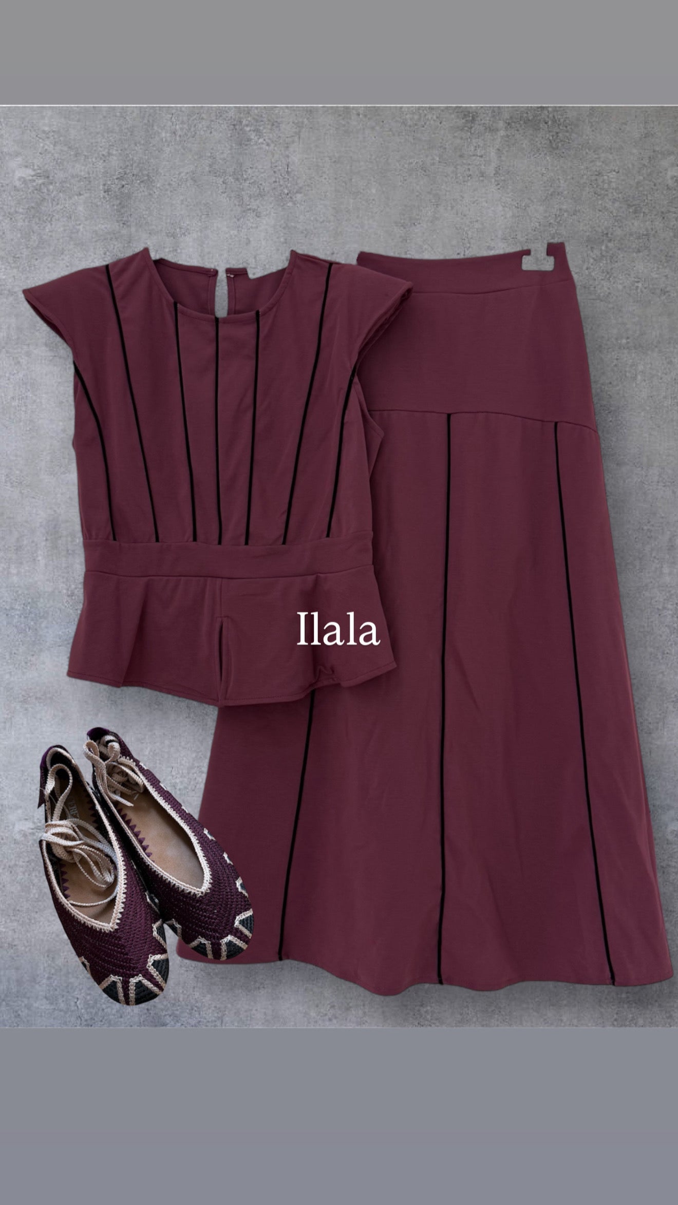 Conjunto Top /Falda cordoncillo