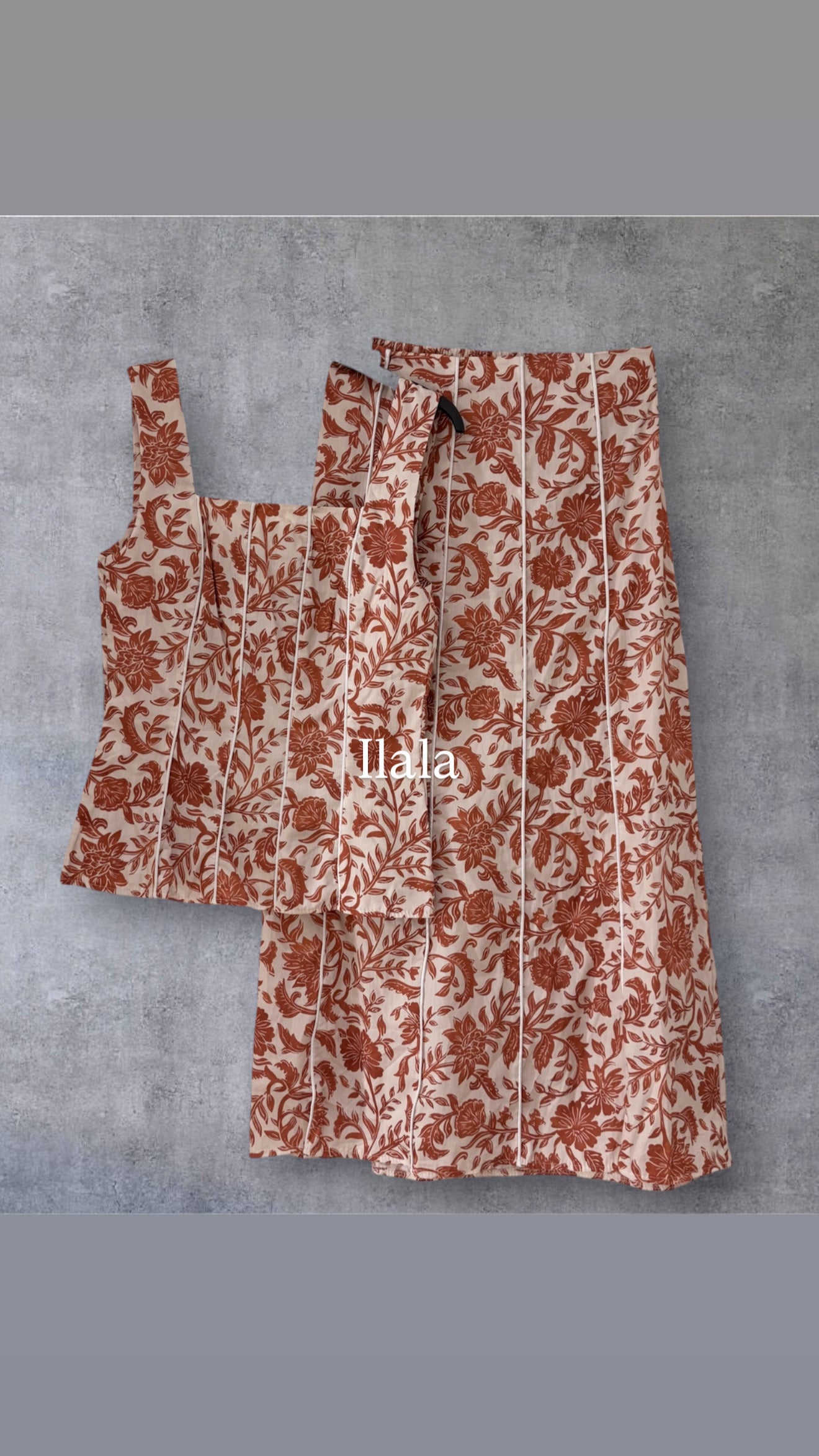Conjunto primavera top y falda