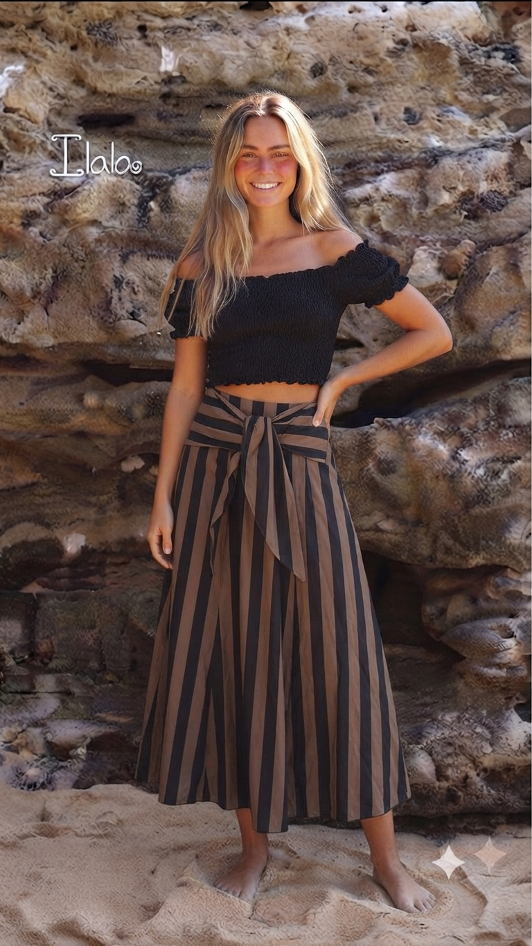 Falda pareo raya ancha