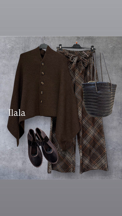 Poncho punto botones