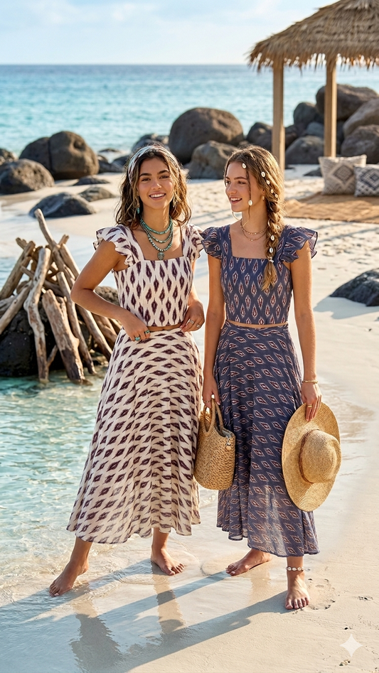 Conjunto Top y Falda geométrico