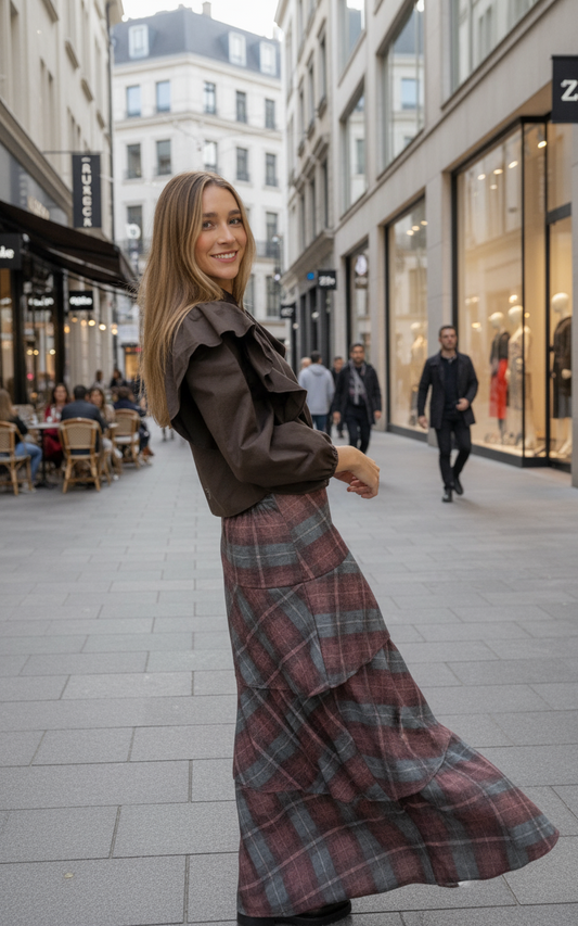 Falda Escocia Volantes