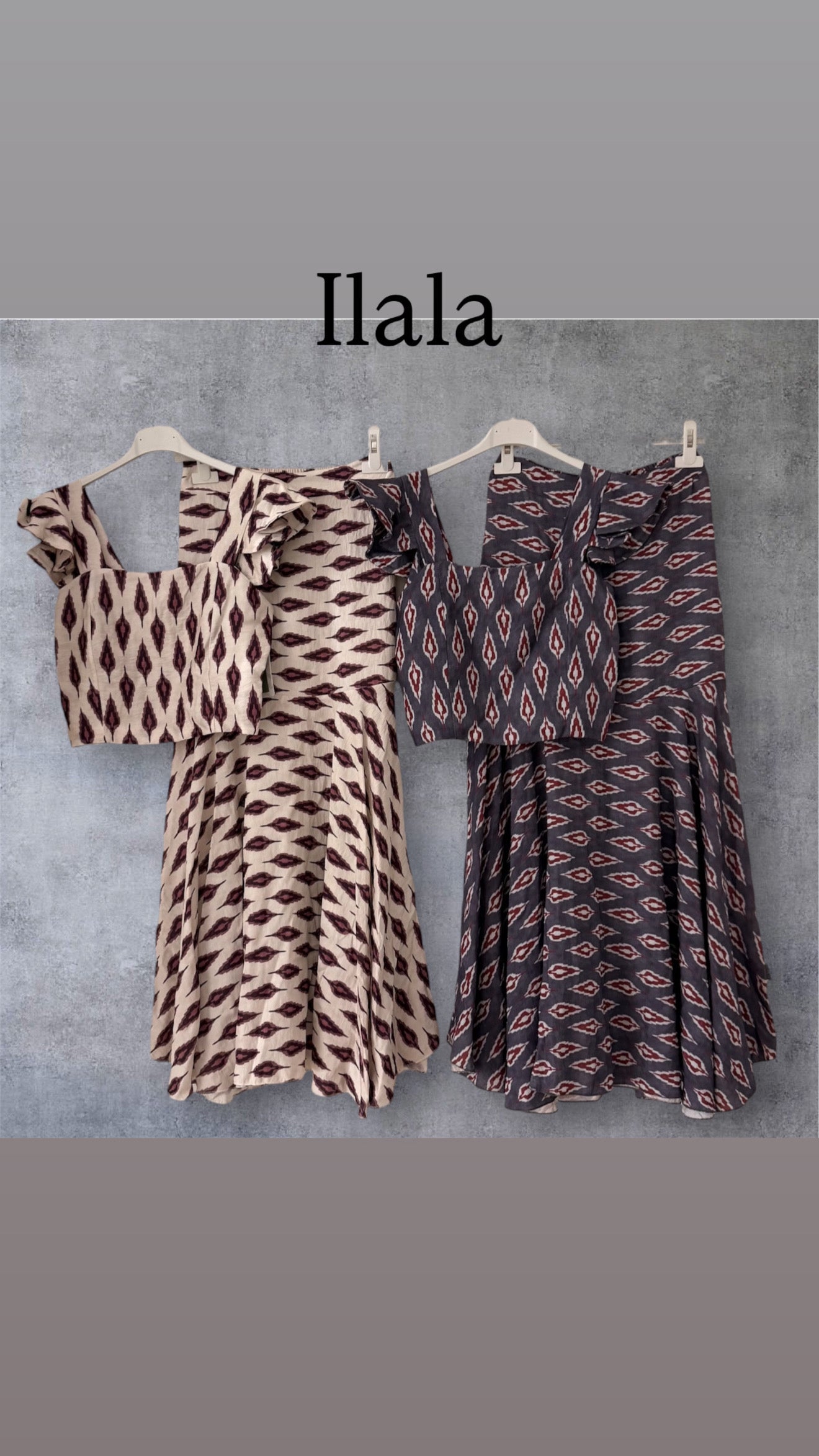 Conjunto Top y Falda geométrico