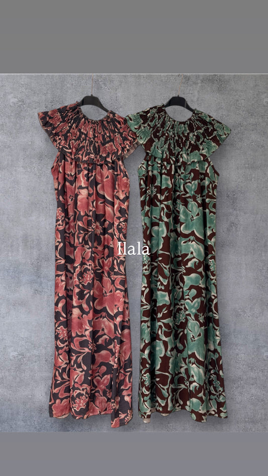Vestido Flores Cuello redondo