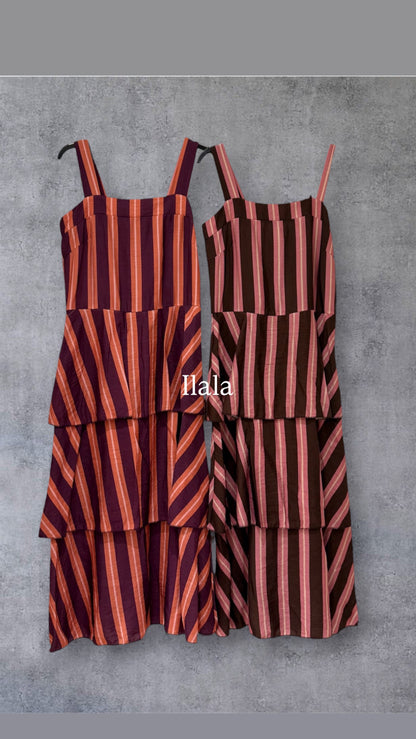 Vestido Rayas Tres volantes