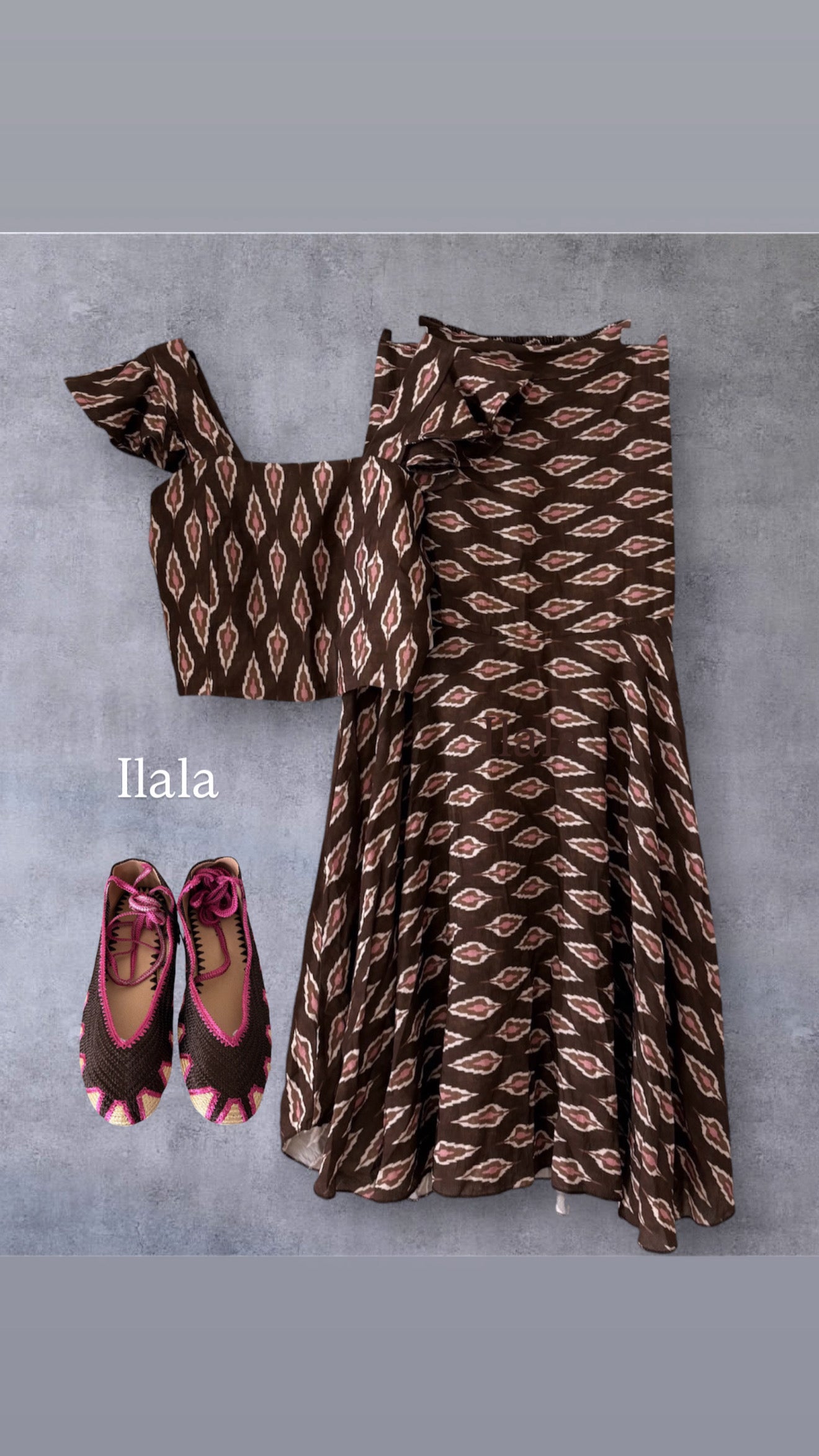 Conjunto Top y Falda geométrico