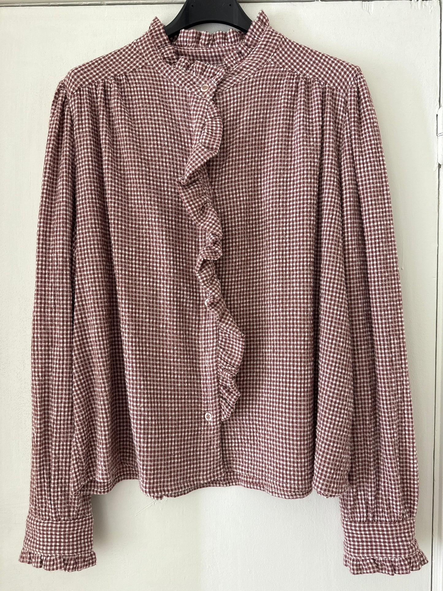 Blusa Vichy Volante cuello