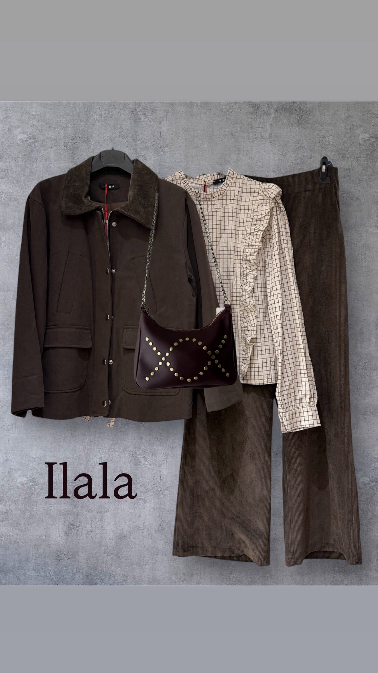 Blusa cuadros volantes