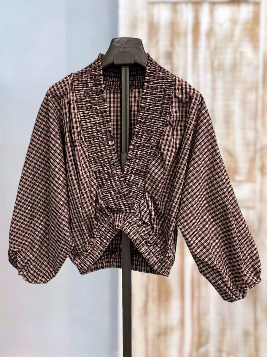 Blusa Vichy Cruzada Manga