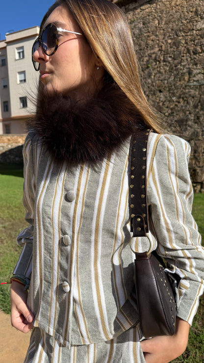 Chaqueta Raya Ancha Bicolor