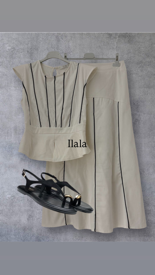 Conjunto Top /Falda cordoncillo