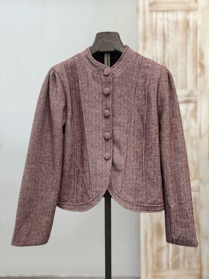 Chaqueta espiga cuello caja