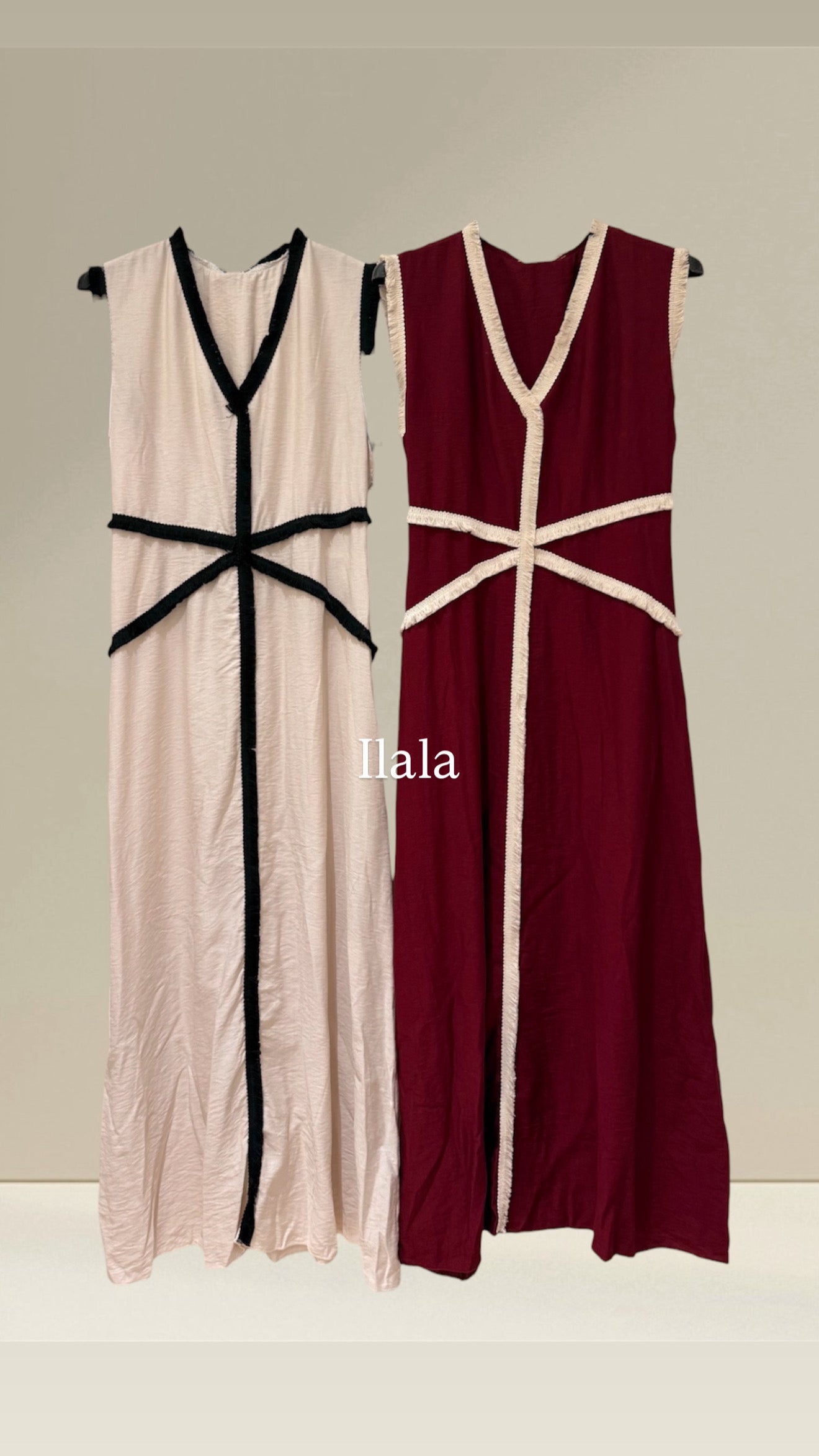 Vestido fleco cruzado
