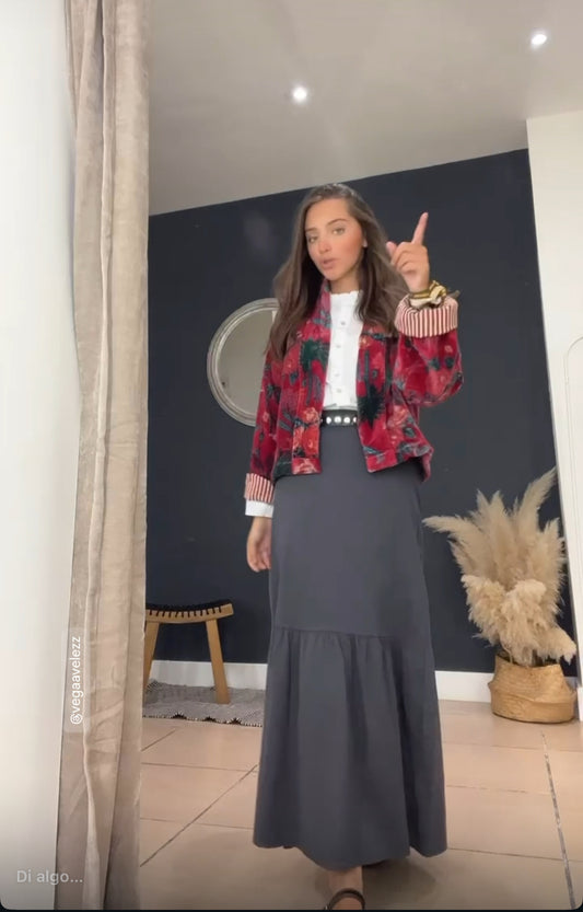 Chaqueta Terciopelo Estampada