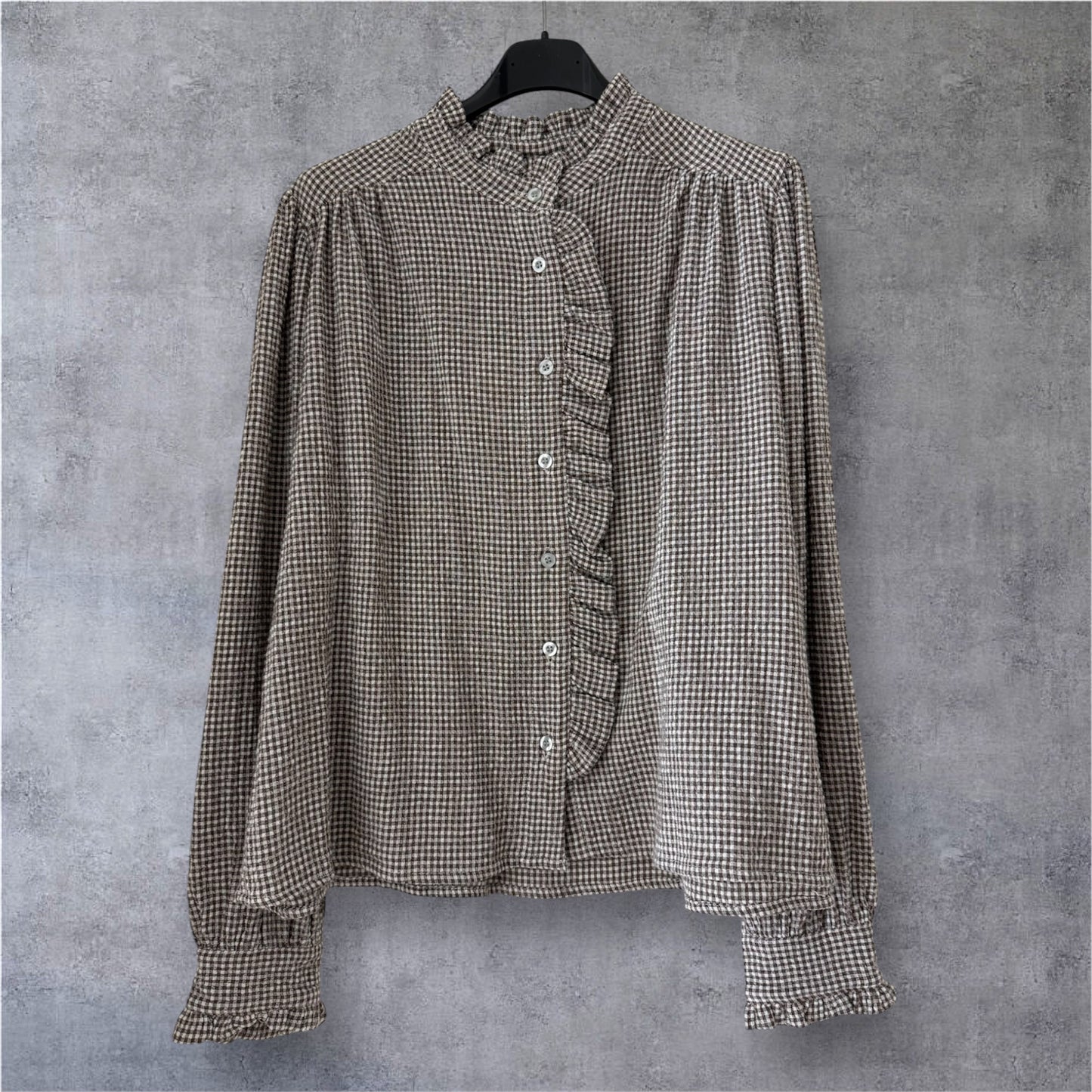 Blusa Vichy Volante cuello