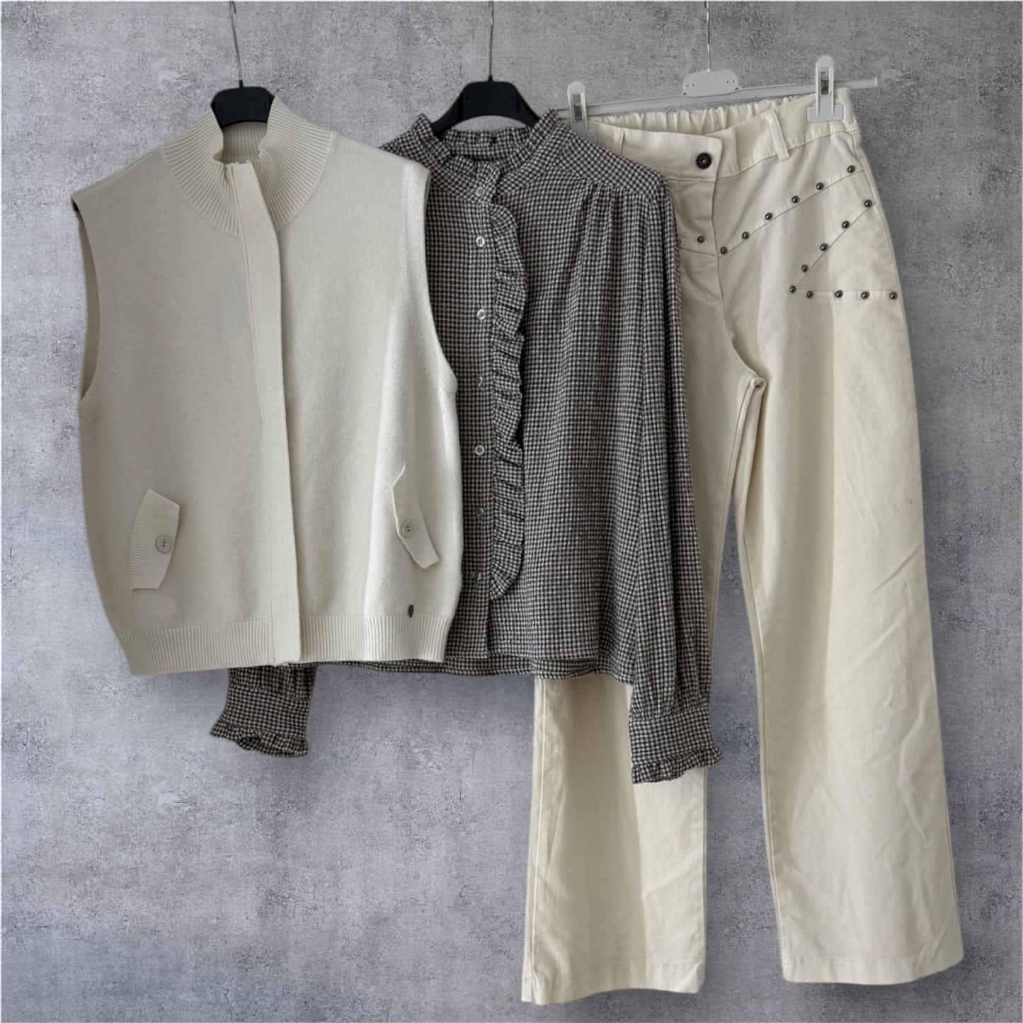 Blusa Vichy Volante cuello