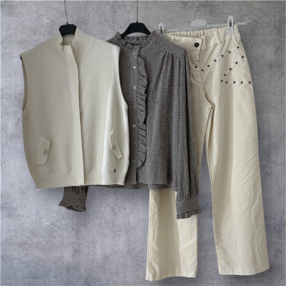 Blusa Vichy Volante cuello