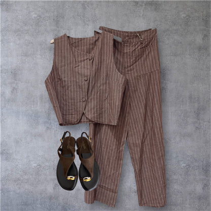 Conjunto Chaleco y pantalón Rayado
