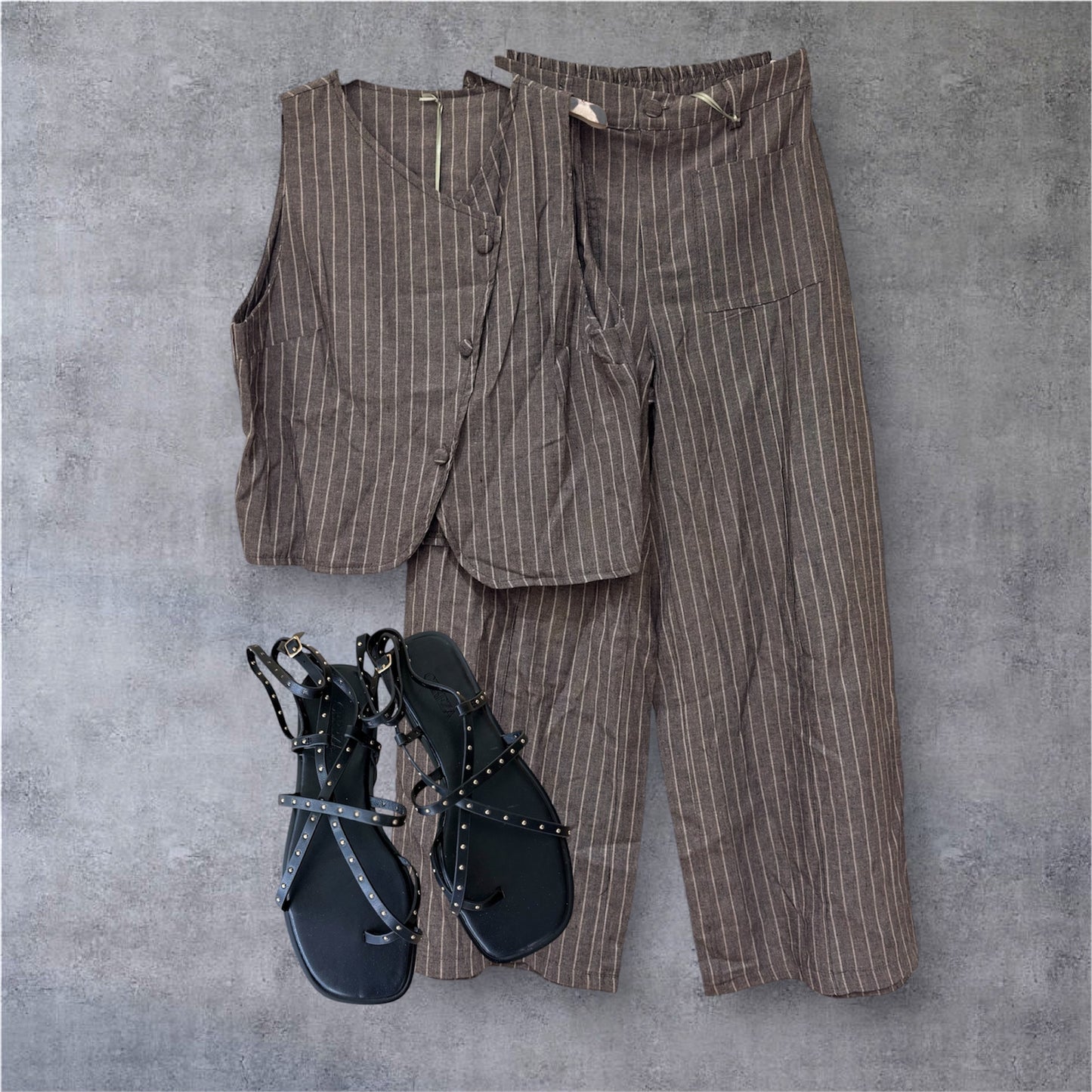 Conjunto Chaleco y pantalón Rayado