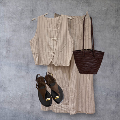 Conjunto Chaleco y pantalón Rayado