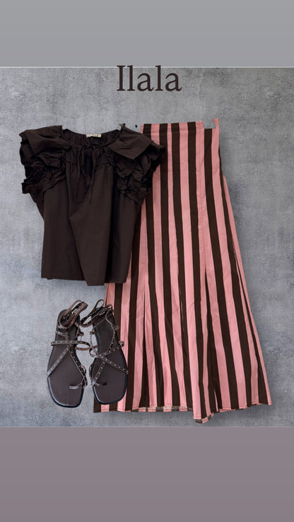 Blusa doble volante lazo