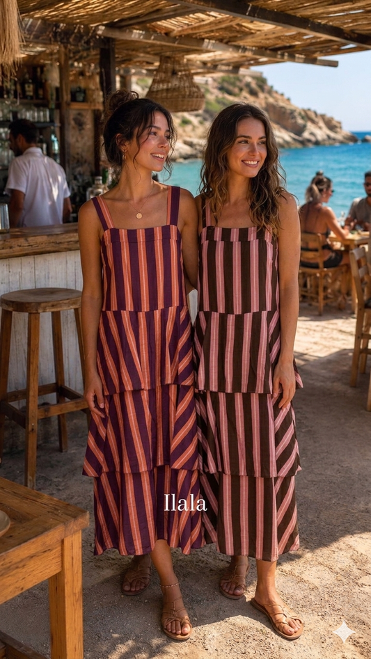 Vestido Rayas Tres volantes