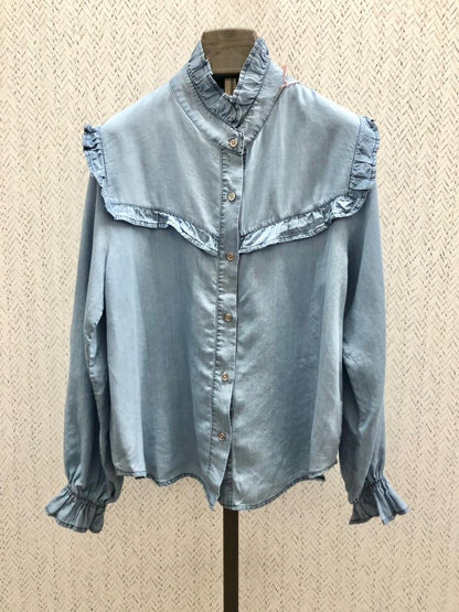 Blusa vaquera volante