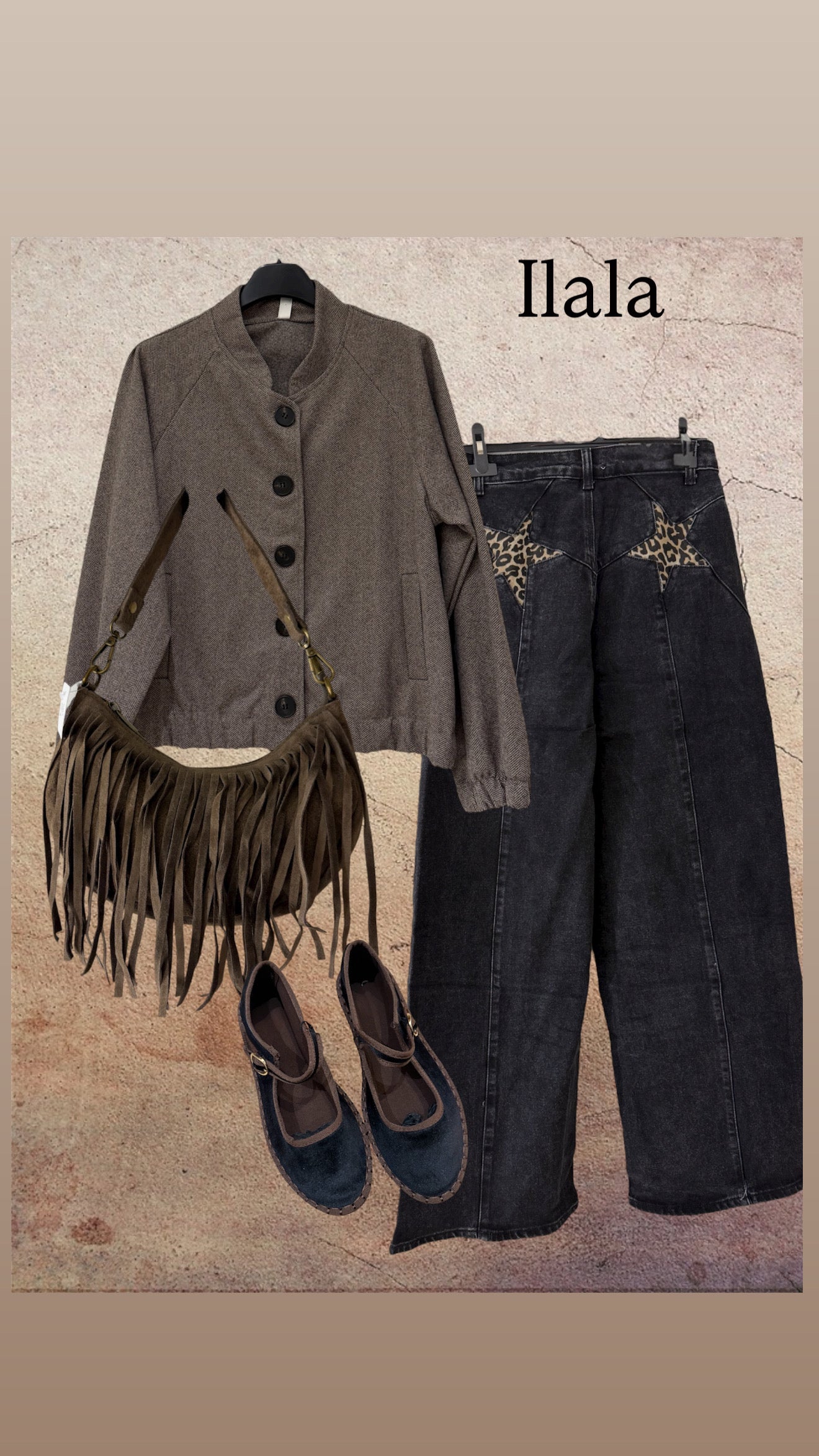 Calças de ganga com estampa de animais e estrelas