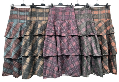 Saia escocesa com folhos