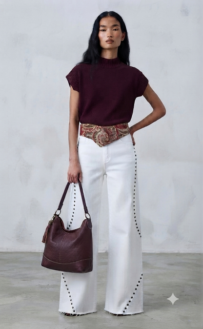 Pantalón Vaquero Tachas ondas
