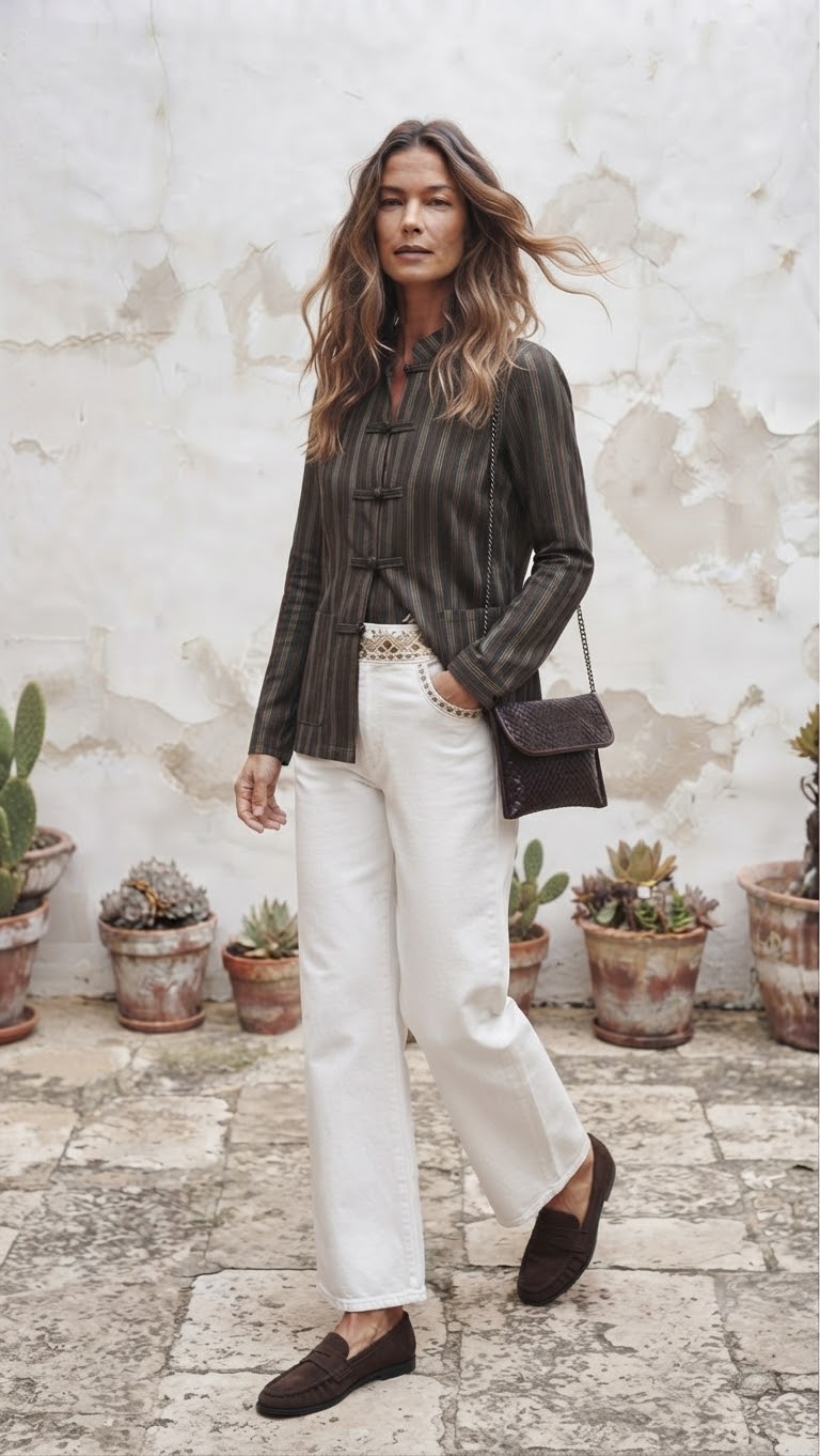 Pantalón Cintura bordada