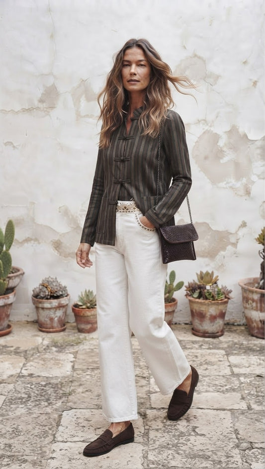Pantalón Cintura bordada