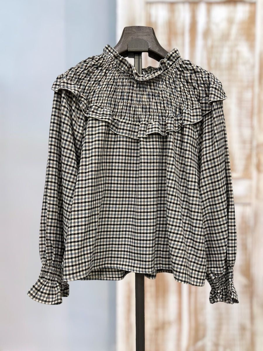 Blusa  Vichy Cuello fruncido