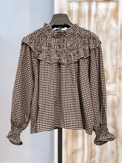 Blusa  Vichy Cuello fruncido